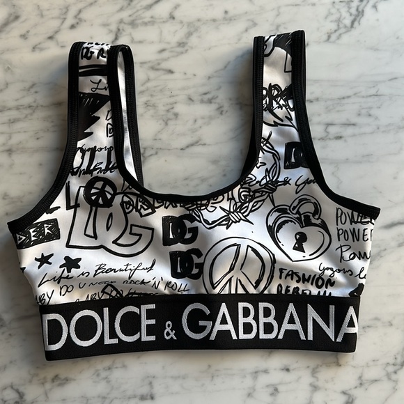 Dolce & Gabbana Graffiti Print Logo Band Size 2 / 38 IT - Picture 3 of 8